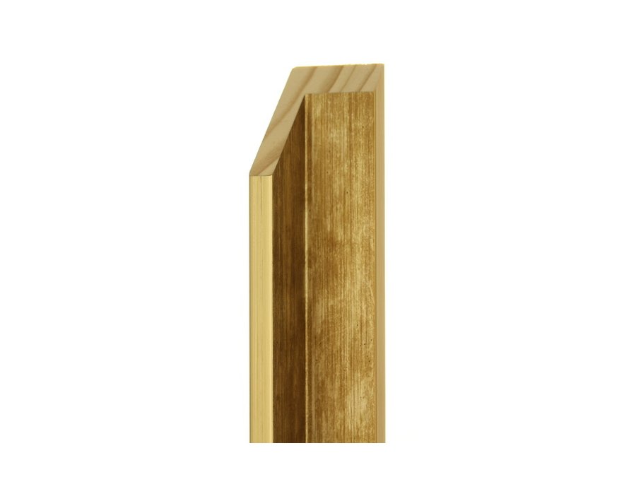Antique gold floating frame moulding, angled view