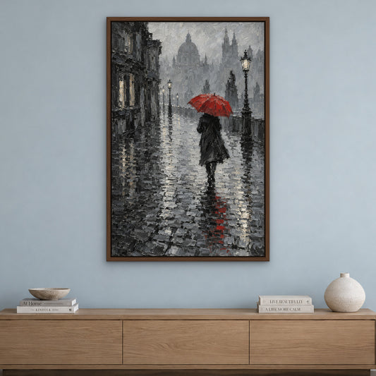 Monochrome Embrace, black and white figurative hand-painted canvas wall art in a living room – Gallery 23